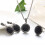 Conjunto de joias pretas com colar com pingente de drusa e strass. 4