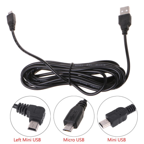 OOKWE 5V/2A Micro USB power cable 3.5m for dash cam 2