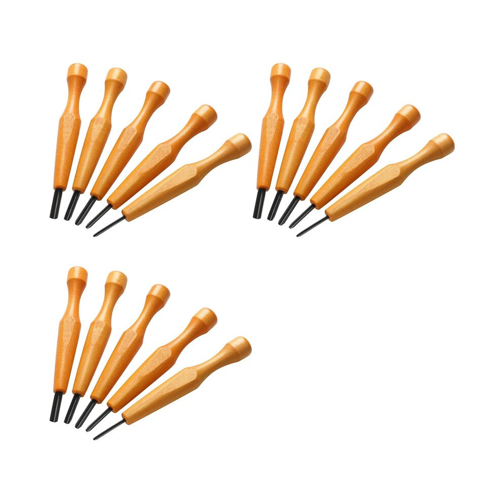 15 Pcs Carving Tools Set - Triangular Linoleum & Wood Carving Knifes Chisel V Shaped Tools For Linocut Printmaking 6032002789038