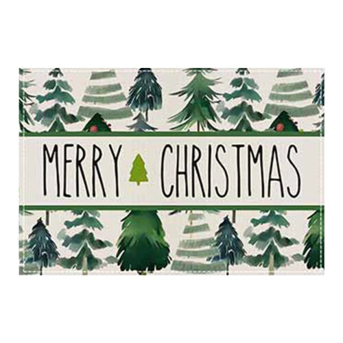Christmas linen placemats tree print 4 pcs