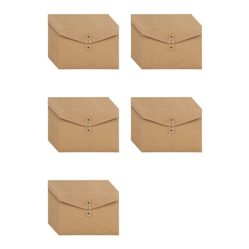 50 Stuks  String Envelope File Folders A5 Briefformaat Document Organizer voor Kantoor School Bruin