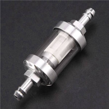 10pcs Universal Chrome Fuel Petrol Crude Oil Engine Inline Filter 5/16 Inch 8mm Silver for Motorcycles
