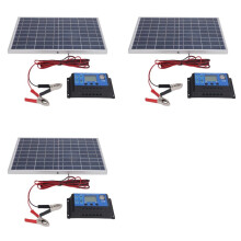 3X Solar Panel 10W 12V Polycrystalline IP65 Waterproof Portable 30A Solar Charge Controller Combo for Outdoor