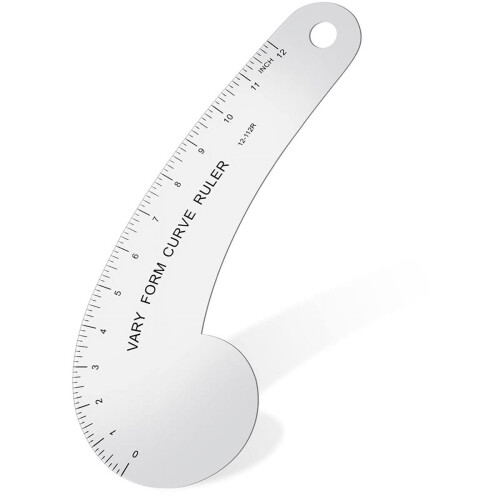 French Curve Ruler Solid Metal 12 Inch