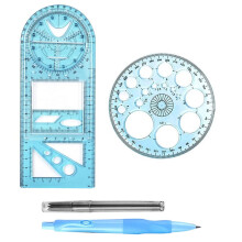 Geometric ruler drawing template for school office with