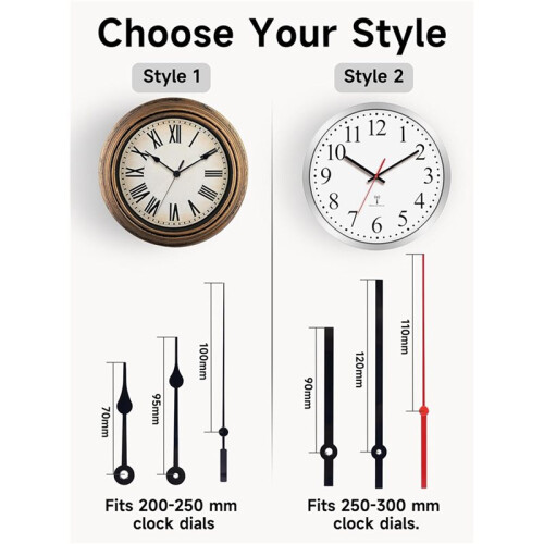 3X DCF77 24mm Radio-Controlled Clock Movement - Silent with Hand Replacement Black - Wall Clock Replacement 2