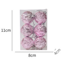 Christmas Ball Ornaments White Gold 6 pcs