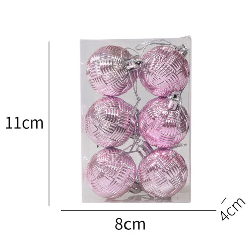 Christmas Ball Ornaments White Gold 6 pcs