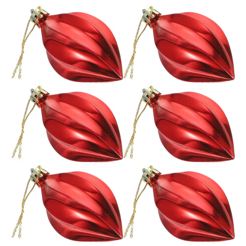 Red Peach Christmas Ornaments Shatterproof 6pcs 2