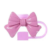 Rose Red Bow Straw Cap for 10mm Glass Straws