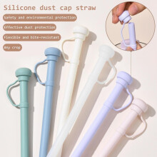 Gracefulvara silicone reusable drinking straw with cap