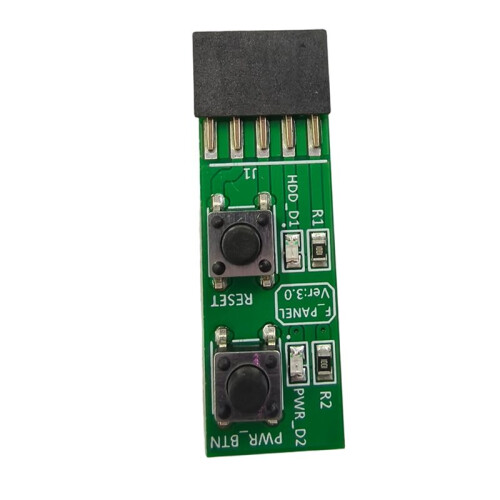 2pcs 2x5 Pin to Reset Button + Power /OFF Button  Board Adapter with HDD LED Indicator for Desktop PC WIN7/10/11