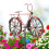 Metal Bicycle Wind Spinner with Stake, Red, 1 pc 1