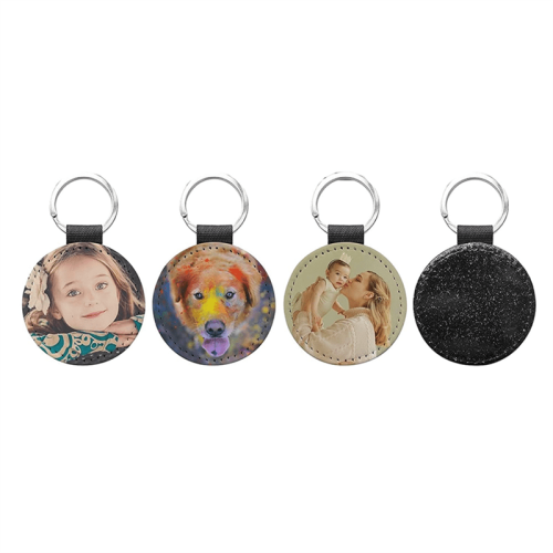 Sublimation Keychain Blanks Glitter PU Leather 20 Pack 2