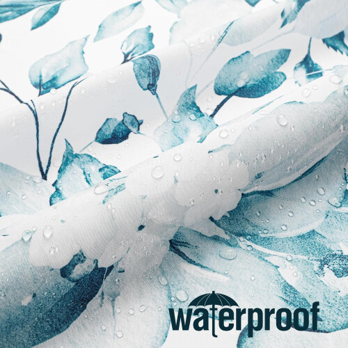 Shower Curtain Blue Floral Eucalyptus 36x72 2