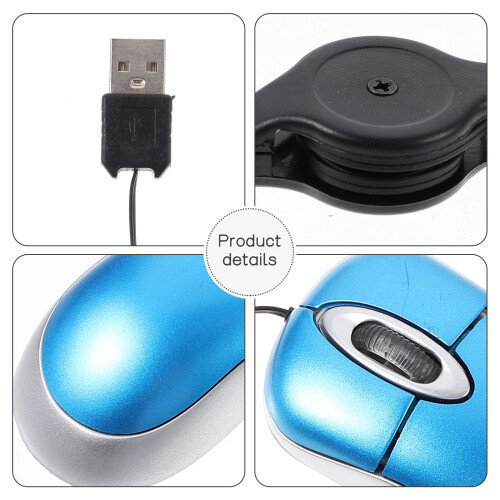 Mini compact optical mouse with retractable cord 2