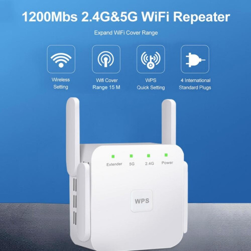 Repetidor extensor WiFi 5G de 1200 Mbps de largo alcance 2