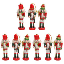 Christmas wooden nutcracker ornament set 9 pcs