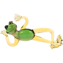 Glass Frog Crystal Sculpture Desk Decor Mini Collectible