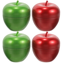 Apple-Shaped Tea Canisters with Lids - 8pcs Red Green