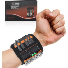 Magnetic Wristband for Tools with 15 Strong Magnets