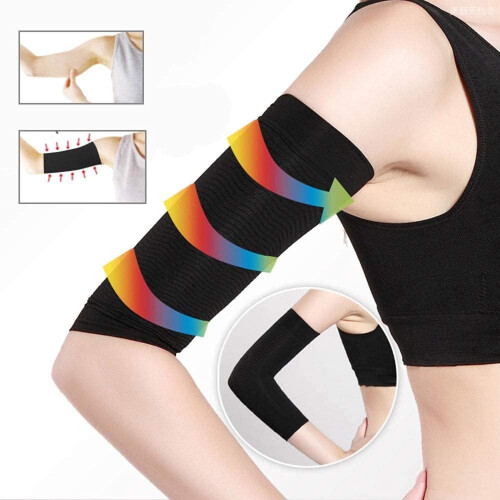 Women's Arm Shapers Beige Black Slimming Compression Sleeve 1