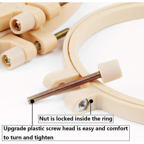 Plastic Embroidery Hoops Set 5 pcs 3.7 to 9.5 inch 2