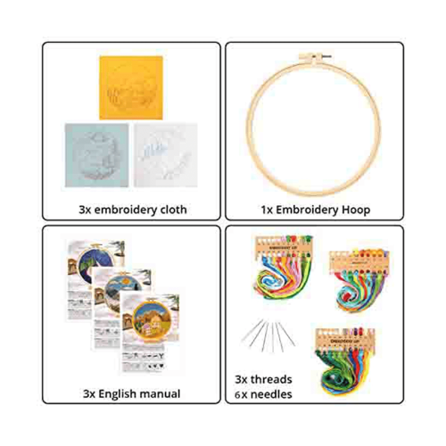 Embroidery Kit for Beginners with Stamped Pattern 2