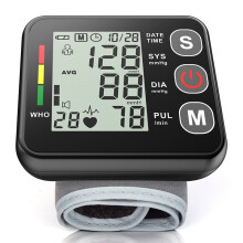 Wrist Blood Pressure Monitor with Large LCD, Dual Memory,