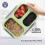 Lunch Bento Box Leakproof 3-Compartment Food Container Green 7