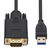 3pcs 1.8m USB 3.0 to VGA Cable 1080P USB3.0 Male to VGA Male Converter Adapter Cable