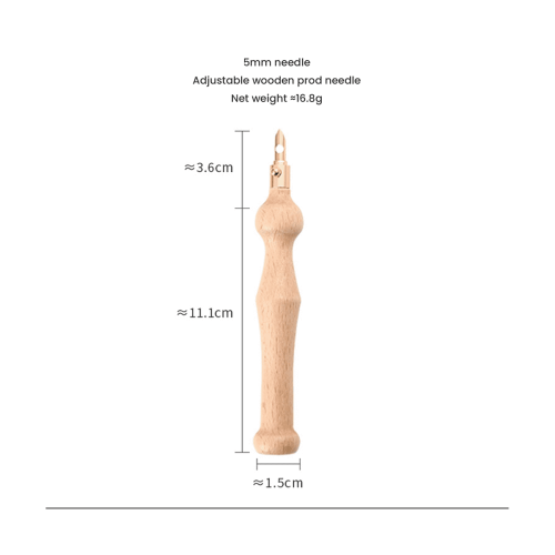 Punch Needle Embroidery Tool Wooden Handle Set 1