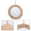 Round hanging wall mirror rattan frame 15 inches 3