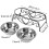 Elevated Pet Feeder Set Stainless Steel Bowls with Iron 2