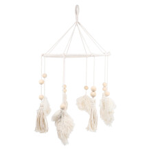 Bohemian macrame crib mobile for baby nursery
