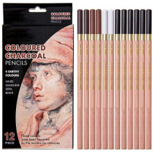 Charcoal Pencils Set White Sanguine Sepia Black 12PCS