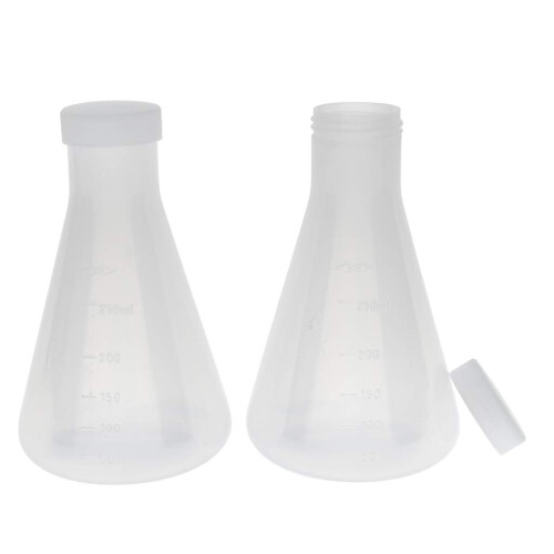 Εργαστηριακή πλαστική κωνική φιάλη 250ml με λείο χοντρό τοίχωμα 2