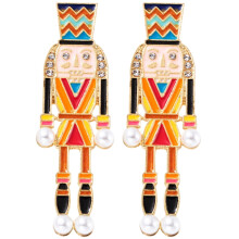 Nutcracker Earrings Metal Cartoon Style 1 Pair