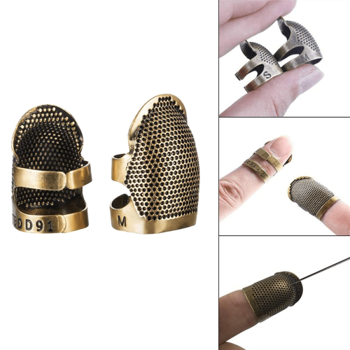 Sewing thimble finger protector adjustable metal 6 pieces 2