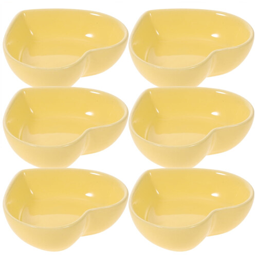 Heart-Shaped Ceramic Bowls 6 pcs 1