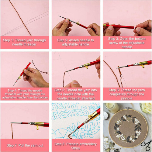 Punch Needle Kit Adjustable Embroidery Tool Set 13 Pieces 1