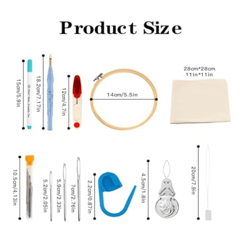 Punch Needle Embroidery Kit Adjustable Tool 18 pcs 1
