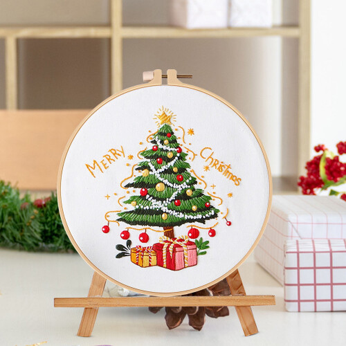 Christmas Embroidery Kit with Printed Patterns 1 Set 2
