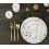 Pratos descartáveis para jantar, branco e dourado, 7 polegadas e 10 polegadas, 40 unidades. 2