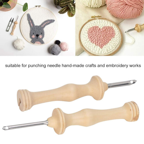 Embroidery Punch Pens Set Wooden Handle 6pcs 2