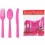 Party Dimensions plastic cutlery set48pieces hot pink 2