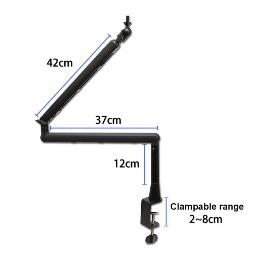 Mic Boom Arm Metal Adjustable Stand with Clamp 2