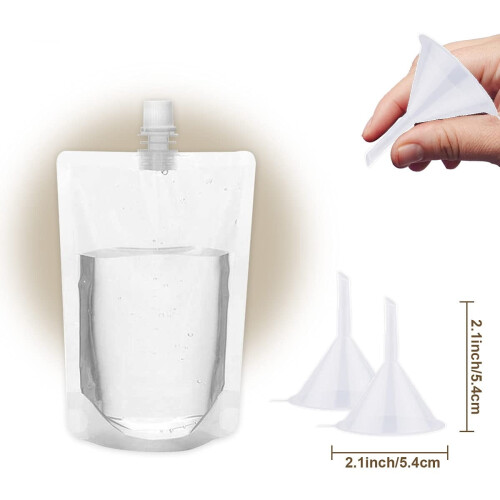 Reusable Plastic Flasks Pouches 3.5 oz 50 pcs 1