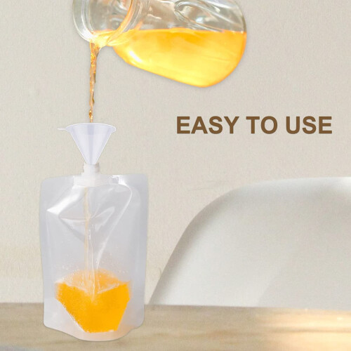 Reusable Plastic Flasks Pouches 3.5 oz 50 pcs 2
