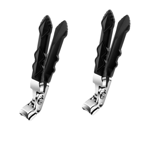 Tkrady toenail clippers angled head 2 pcs black